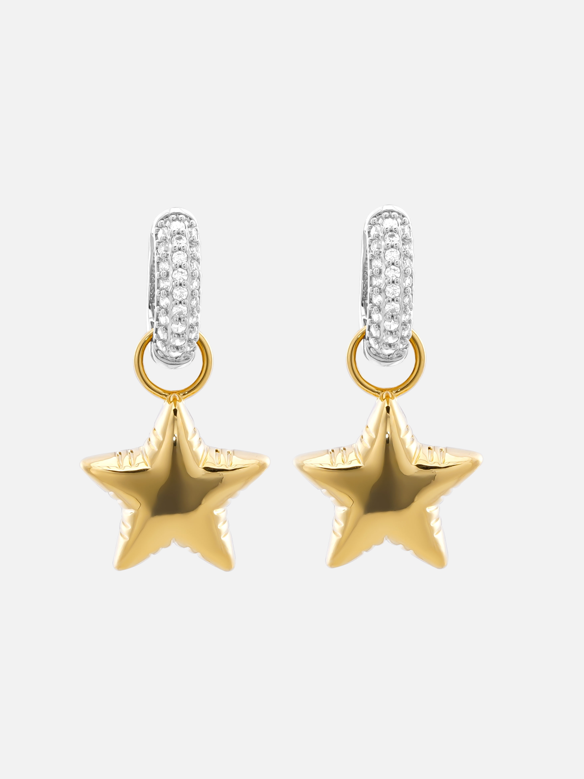 18K Gold Plated Eternal Love heart and star earrings Earrings