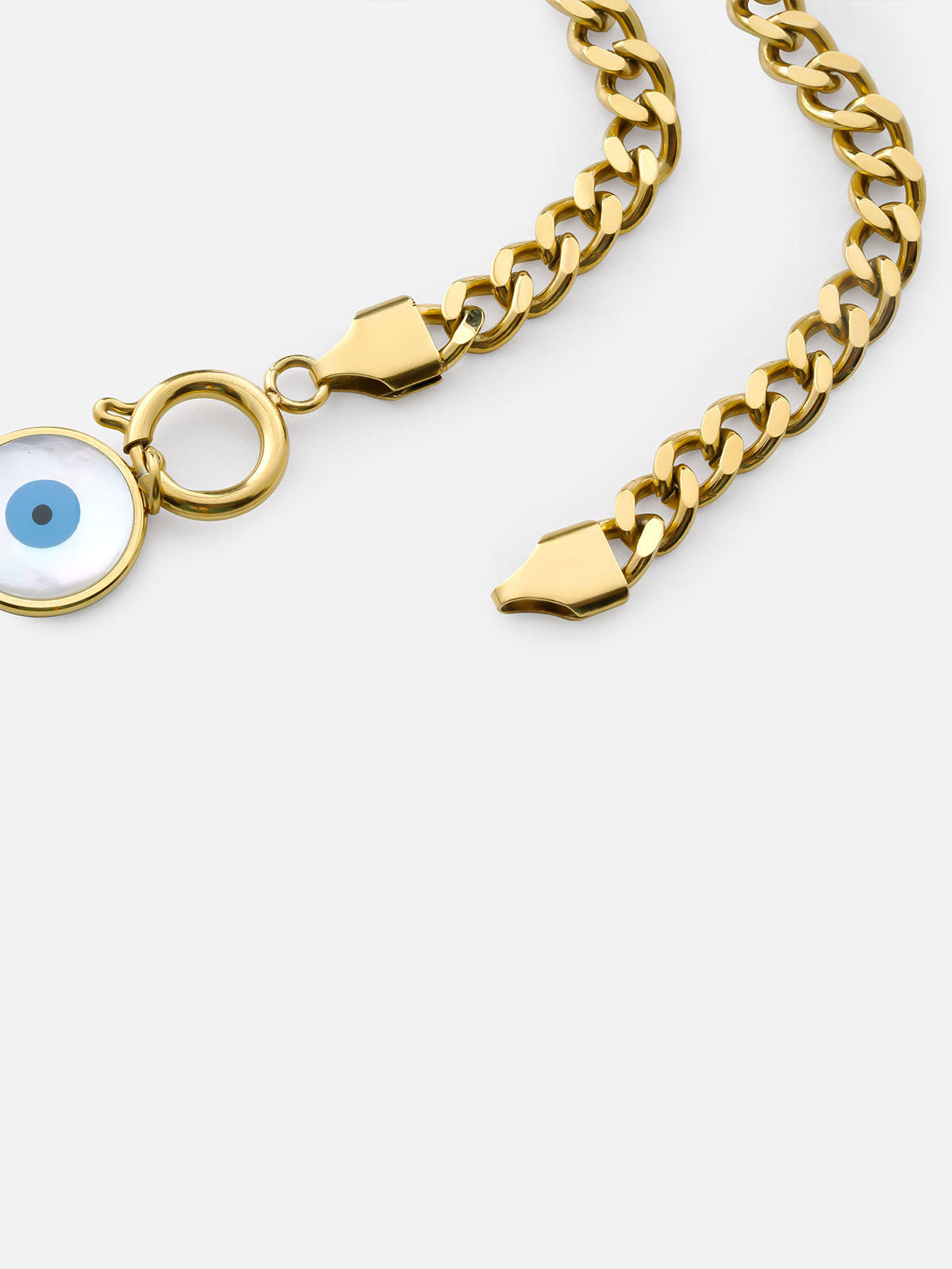 Stainless Chain Bracelet with Evil Eye