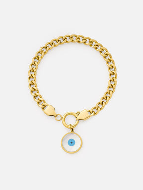 Stainless Chain Bracelet with Evil Eye