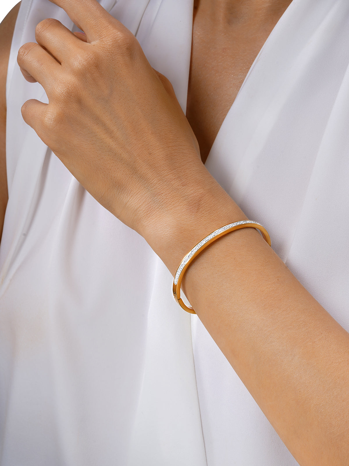 Minimalist White Zircon Bracele