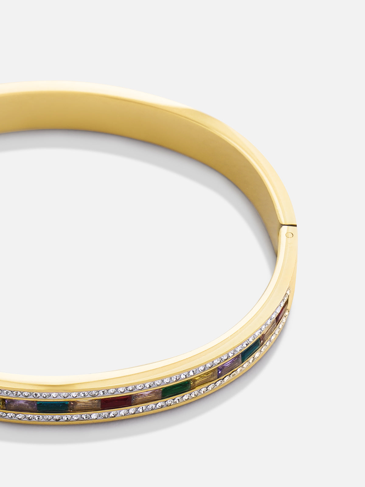 Brazalete de diamantes cuadrados de colores arco iris 