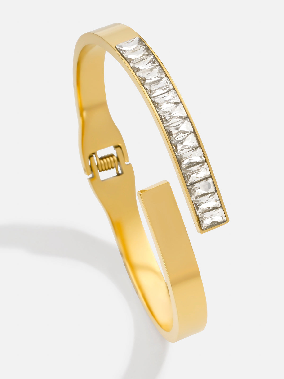 Zircon Inlaid Bangle Bracelet