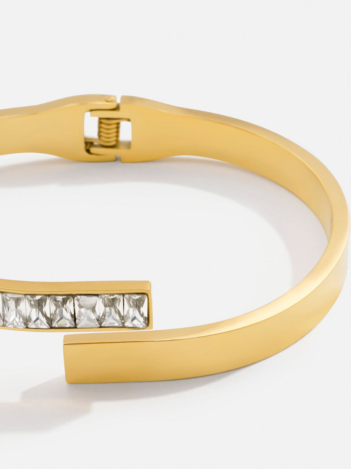 Zircon Inlaid Bangle Bracelet